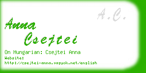 anna csejtei business card